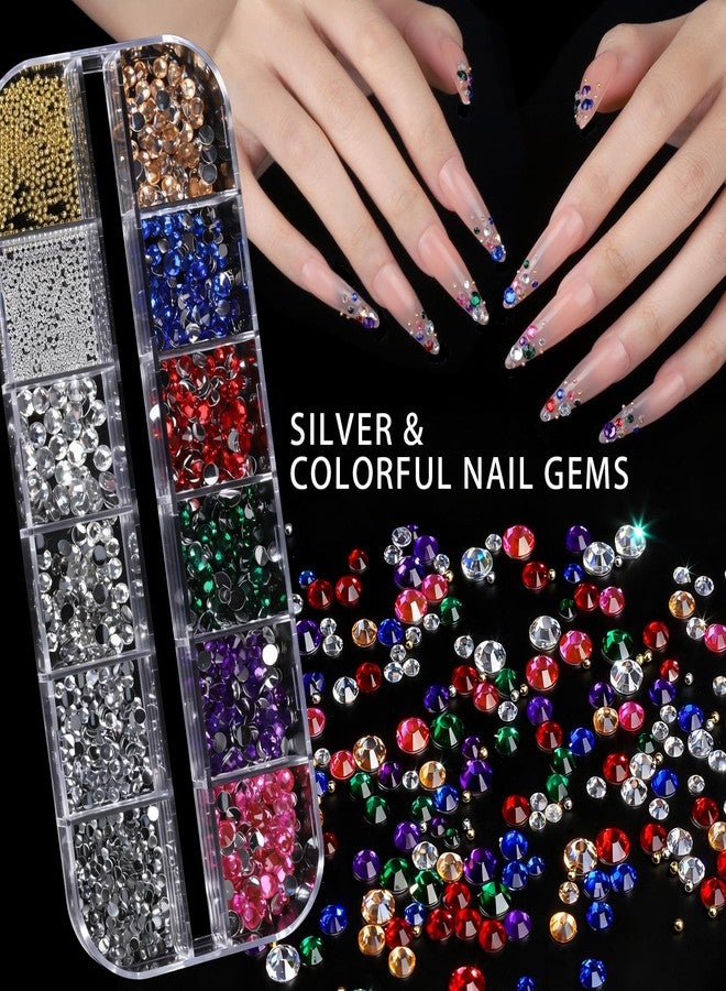 تينيتور مجموعة تينيتور من 4 علب من زينة الأظافر والأحجار الكريمة، طقم أحجار الراين للأظافر مع فرش تزيين الأظافر وحامل للأظافر، أدوات تصميم الأظافر مع 15 قطعة من ملصقات الأظافر، لآلئ ذهبية لتزيين أظافر النساء - Image 5